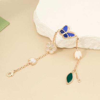 [Azure Tears]SPRING ENCHANTMENT BUTTERFLY & FLORAL CHARM BRACELET