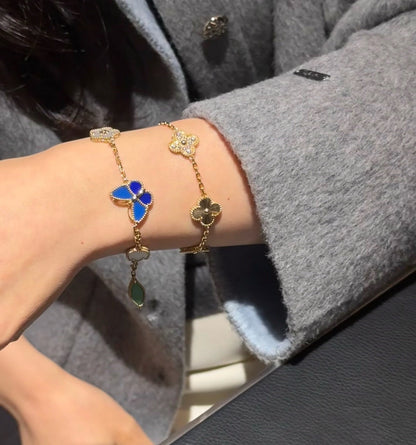 [Azure Tears]SPRING ENCHANTMENT BUTTERFLY & FLORAL CHARM BRACELET
