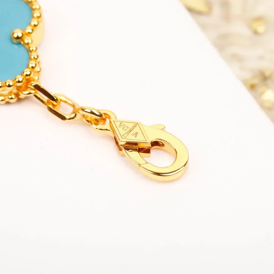 [Azure Tears]LUCKY CLOVER 5-MOTIF BRACELET - TURQUOISE COLLECTION
