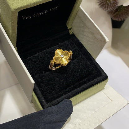 [Azure Tears]LUCKY CLOVER GOLD REVERSIBLE RING