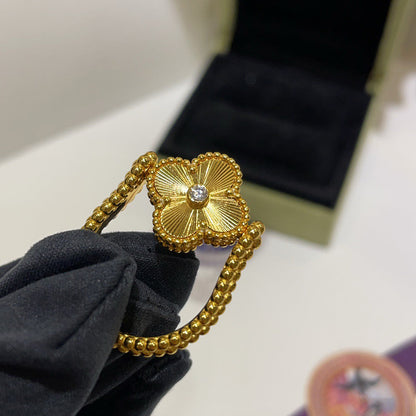 [Azure Tears]LUCKY CLOVER GOLD REVERSIBLE RING
