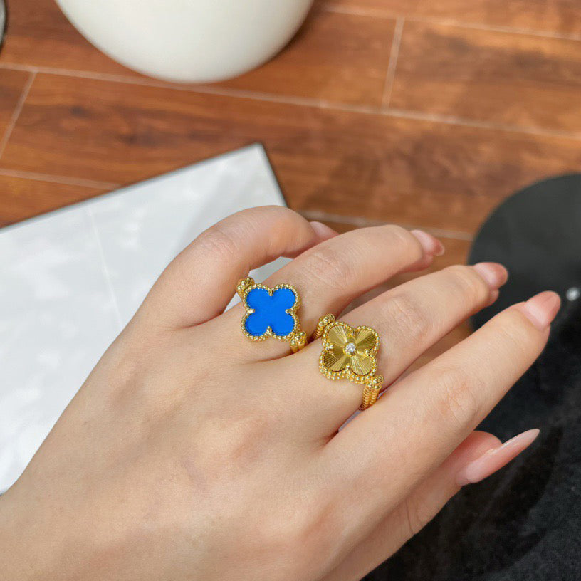 [Azure Tears]LUCKY CLOVER GOLD REVERSIBLE RING