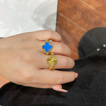 [Azure Tears]LUCKY CLOVER GOLD REVERSIBLE RING