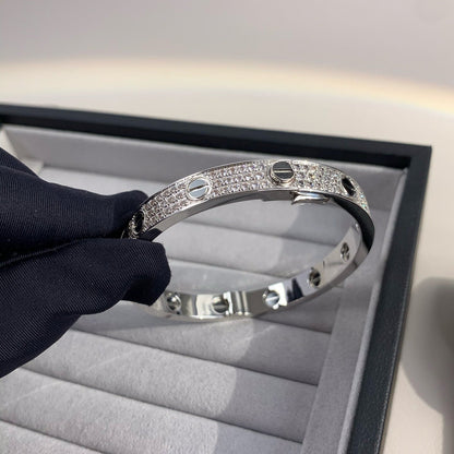 [Azure Tears]CLASSIC 6.1MM LOVE BANGLE - DIAMOND PAVÉ & BLACK CERAMIC