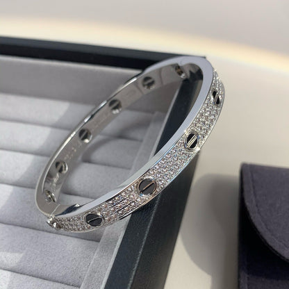 [Azure Tears]CLASSIC 6.1MM LOVE BANGLE - DIAMOND PAVÉ & BLACK CERAMIC