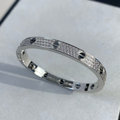 [Azure Tears]CLASSIC 6.1MM LOVE BANGLE - DIAMOND PAVÉ & BLACK CERAMIC