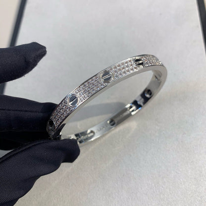 [Azure Tears]CLASSIC 6.1MM LOVE BANGLE - DIAMOND PAVÉ & BLACK CERAMIC