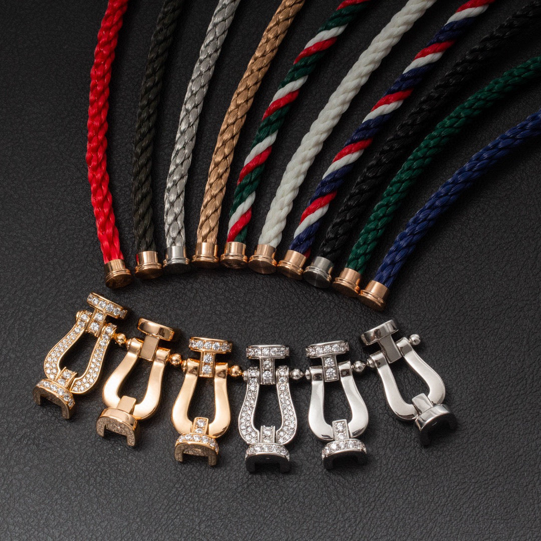 [Azure Tears]FORCE LARGE HORSESHOE FULL DIAMOND BRACELET - GOLD