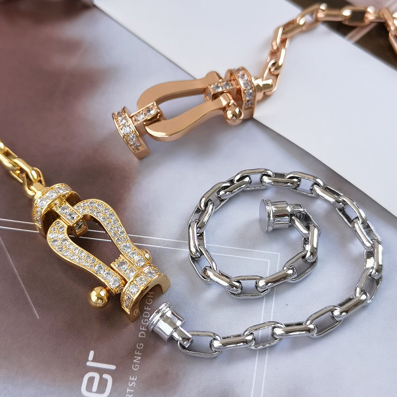 [Azure Tears]FORCE LARGE HORSESHOE CLASP METAL BRACELET