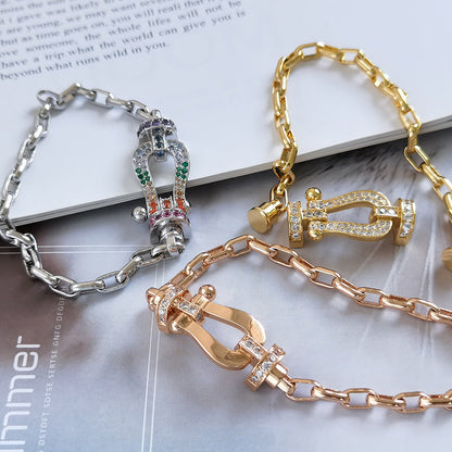 [Azure Tears]FORCE LARGE HORSESHOE CLASP METAL BRACELET