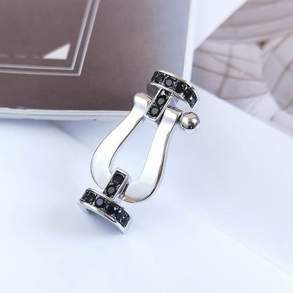 [Azure Tears]FORCE LARGE HORSESHOE BLACK DIAMOND BRACELET - WHITE GOLD