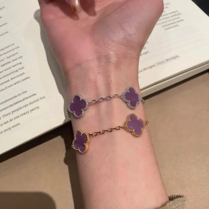 [Azure Tears]LUCKY CLOVER 5-MOTIF BRACELET - VIOLET COLLECTION