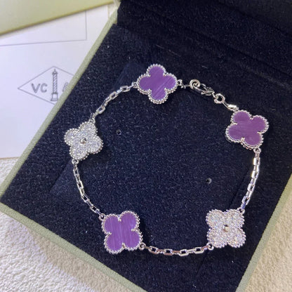 [Azure Tears]LUCKY CLOVER 5-MOTIF BRACELET - VIOLET COLLECTION