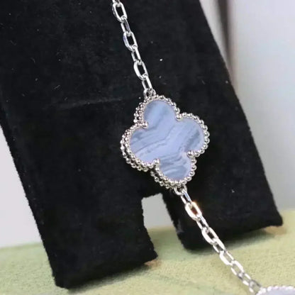 [Azure Tears]LUCKY CLOVER 5-MOTIF BRACELET - PURPLE CHALCEDONY COLLECTION