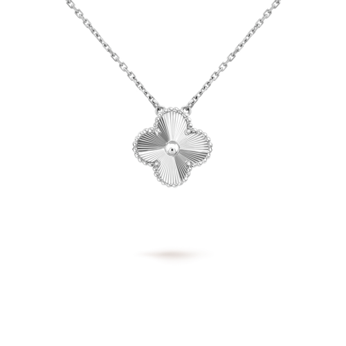 [Azure Tears]15MM CLOVER FLOWER PENDANT NECKLACE WHITE GOLD COLLECTION