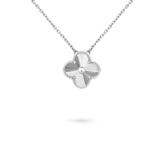 [Azure Tears]15MM CLOVER FLOWER PENDANT NECKLACE WHITE GOLD COLLECTION