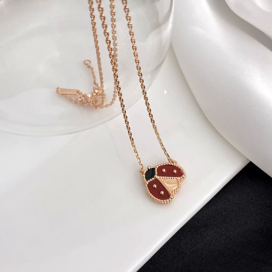 [Azure Tears]LUCKY CARNELIAN LADYBUG CHARM NECKLACE
