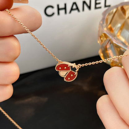 [Azure Tears]LUCKY CARNELIAN LADYBUG CHARM NECKLACE