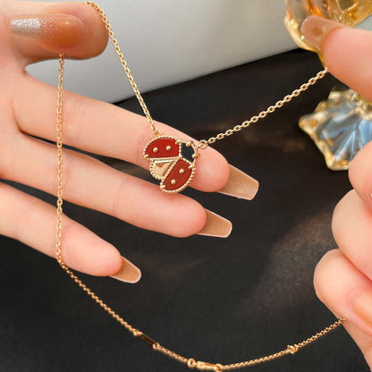 [Azure Tears]LUCKY CARNELIAN LADYBUG CHARM NECKLACE