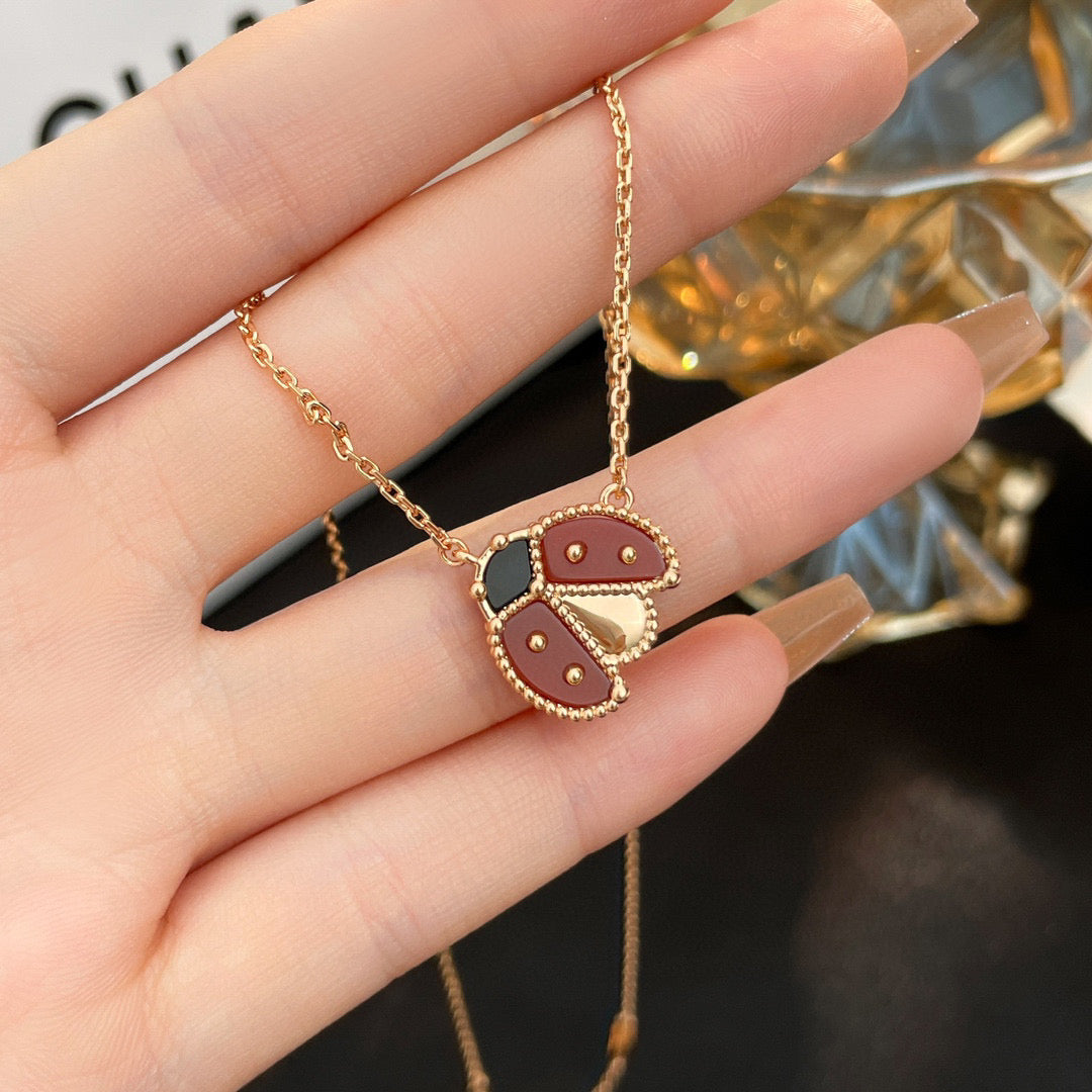[Azure Tears]LUCKY CARNELIAN LADYBUG CHARM NECKLACE