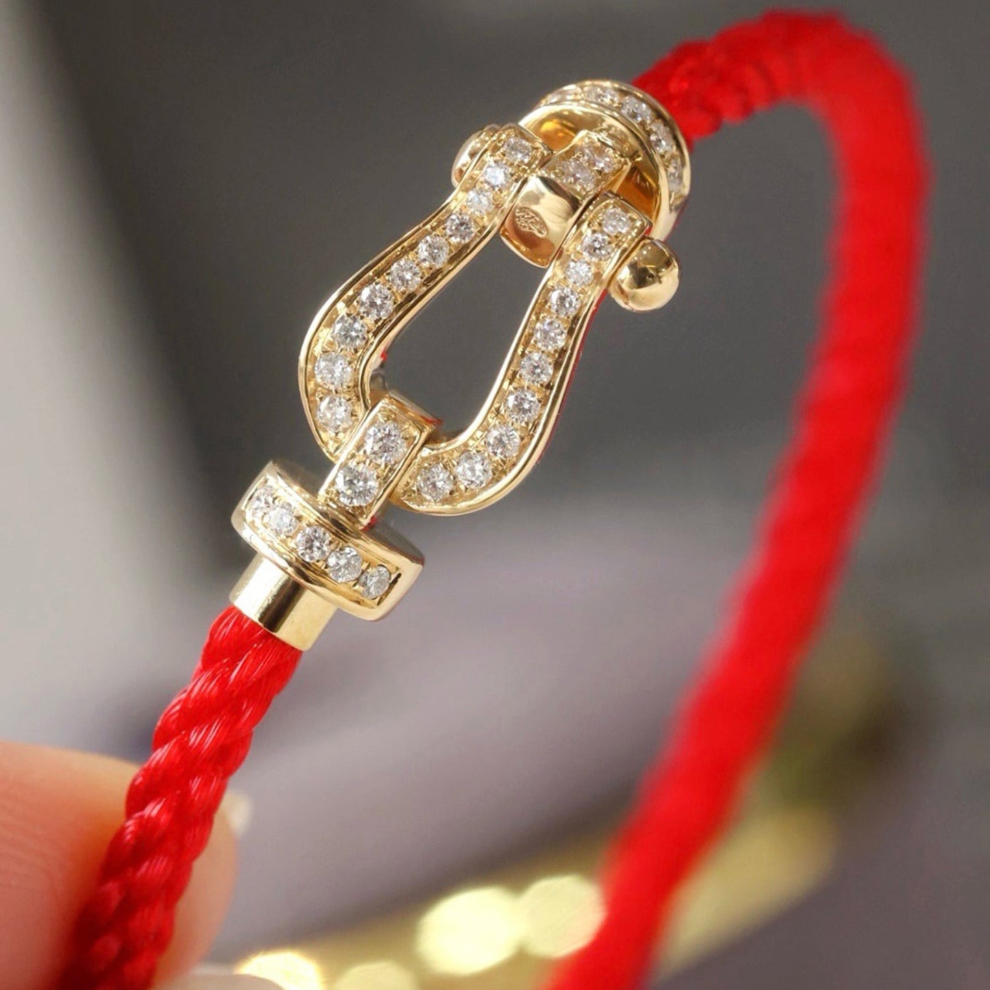 [Azure Tears]FORCE LARGE HORSESHOE FULL DIAMOND BRACELET - GOLD