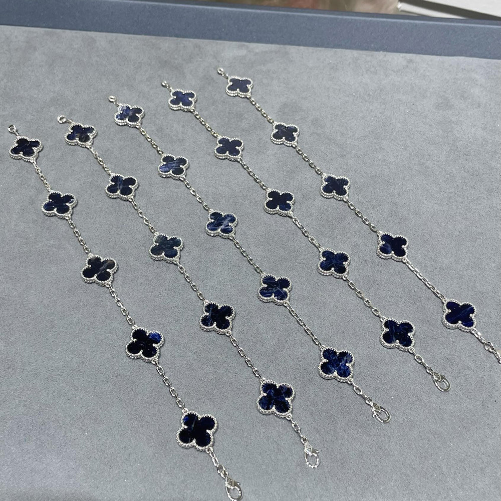 [Azure Tears]LUCKY CLOVER 5-MOTIF BRACELET - PIETERSITE COLLECTION