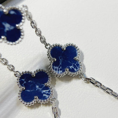 [Azure Tears]LUCKY CLOVER 5-MOTIF BRACELET - PIETERSITE COLLECTION