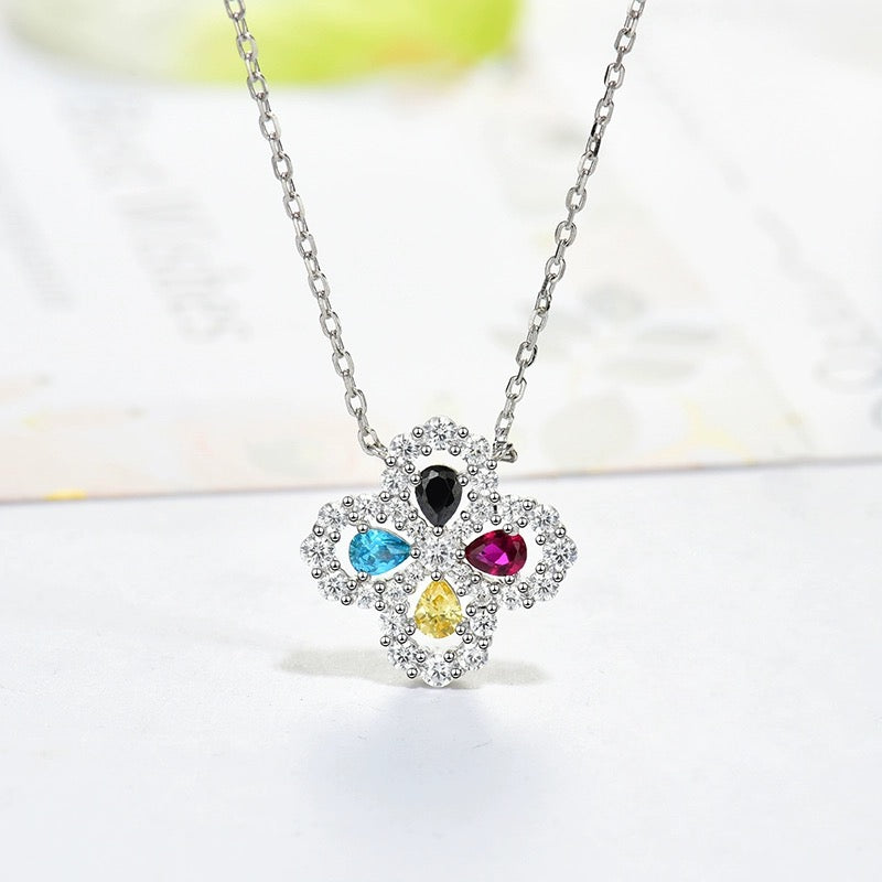 [Azure Tears]LOOP NECKLACE FULL MOTIF DIAMOND 16MM MULTIPLE COLORS