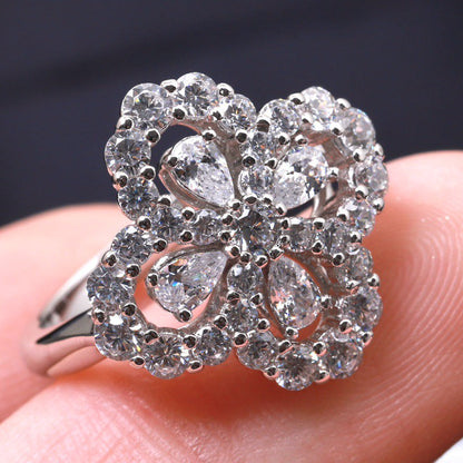 [Azure Tears]LOOP RING FULL MOTIF DIAMOND 16MM SILVE