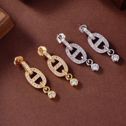 [Azure Tears]HM CHAINE DIAMOND EARRINGS