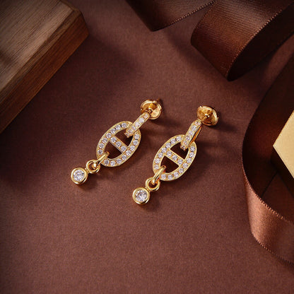 [Azure Tears]HM CHAINE DIAMOND EARRINGS