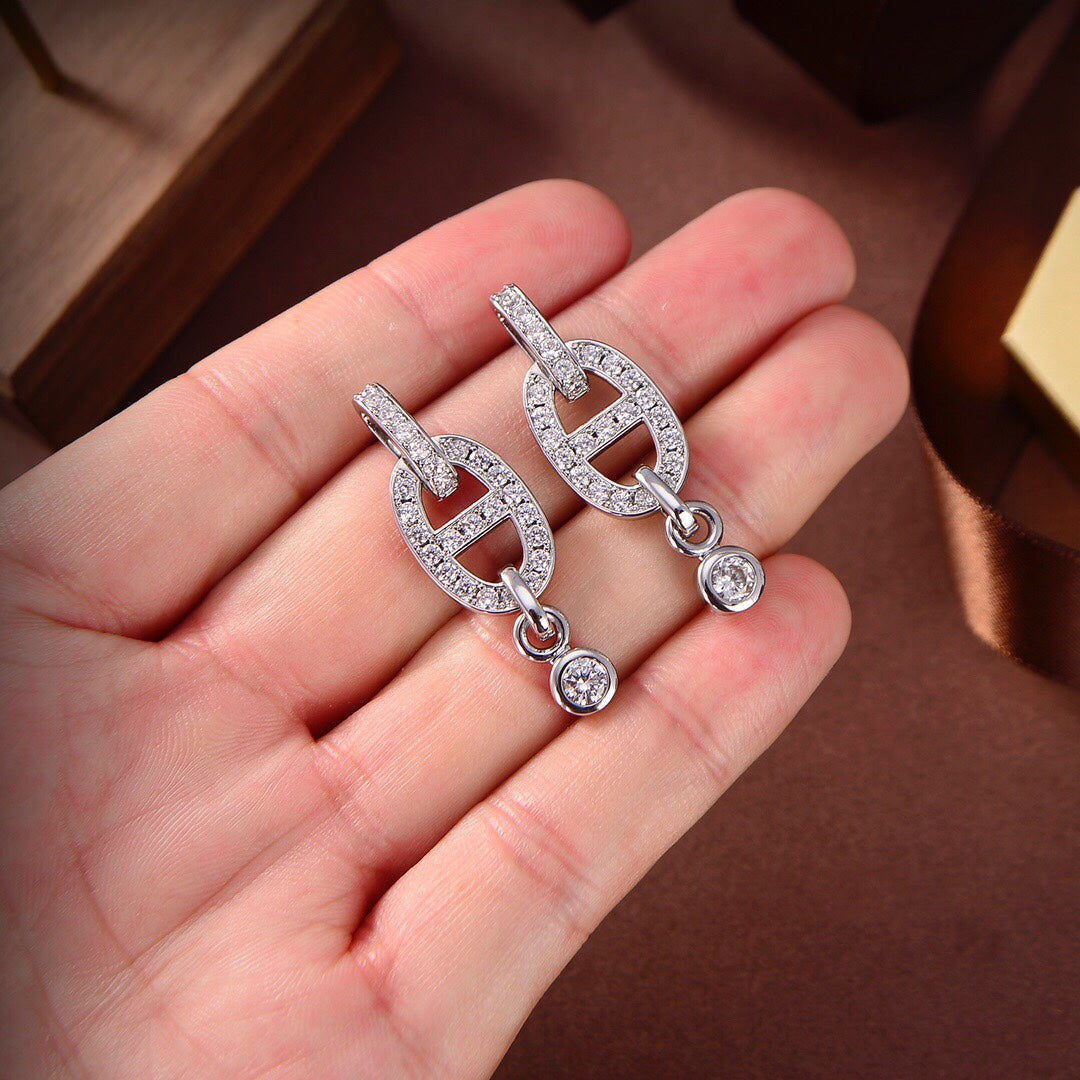 [Azure Tears]HM CHAINE DIAMOND EARRINGS