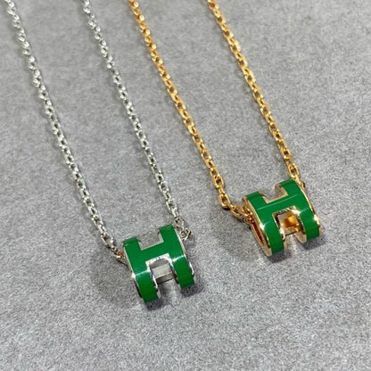[Azure Tears]POP H GREEN NECKLACE SILVER AND GOLD
