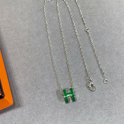 [Azure Tears]POP H GREEN NECKLACE SILVER AND GOLD