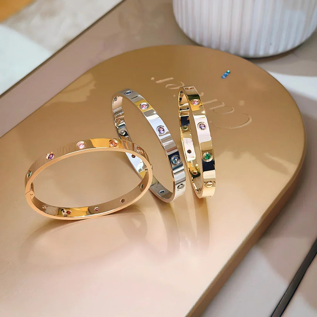 [Azure Tears]CLASSIC 6.1MM LOVE BRACELET 10-DIAMOND MULTICOLOR