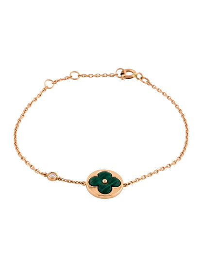 [Azure Tears]SUN MALACHITE 1 DIAMOND ROSE GOLD BRACELET
