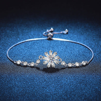 [Azure Tears]RADIANT ICY CRYSTAL SUNFLOWER MOISSANITE BRACELET
