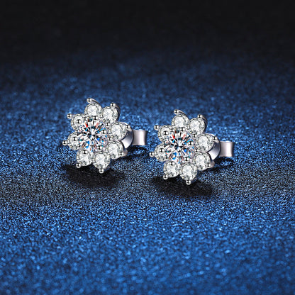 [Azure Tears]RADIANT SUNFLOWER MOISSANITE STUD EARRINGS