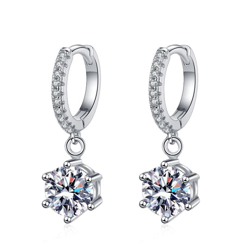 [Azure Tears]CLASSIC 6-PRONG MOISSANITE DROP EARRINGS