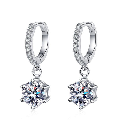 [Azure Tears]CLASSIC 6-PRONG MOISSANITE DROP EARRINGS