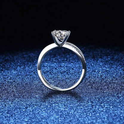 [Azure Tears]ELEGANT 4-PRONG CROSSOVER MOISSANITE ENGAGEMENT RING