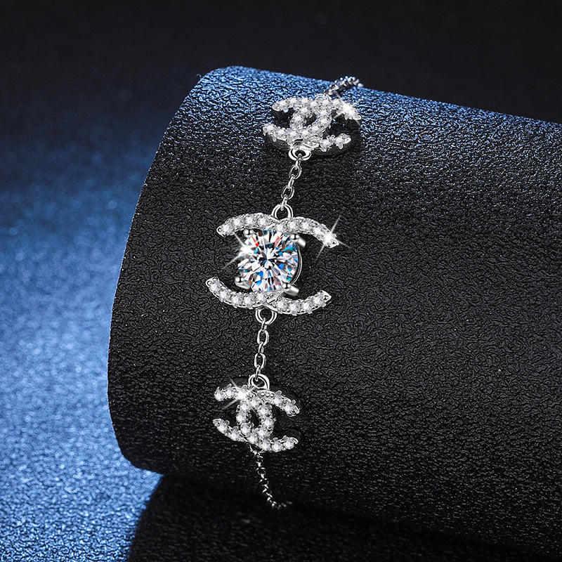[Azure Tears]CLASSIC INTERLOCKING MOISSANITE BRACELET