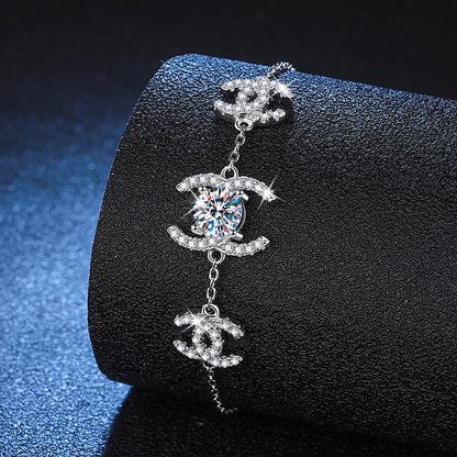 [Azure Tears]CLASSIC INTERLOCKING MOISSANITE BRACELET