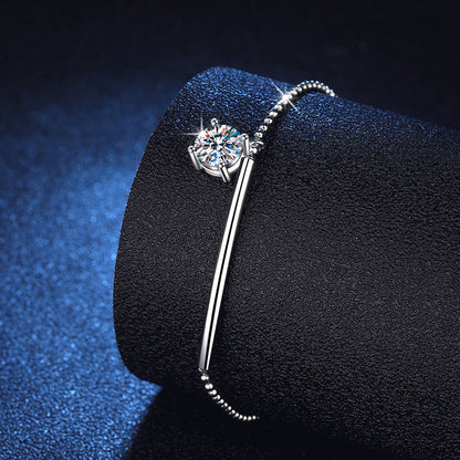 [Azure Tears]ELEGANT HALF-MOON CURVE MOISSANITE BRACELET