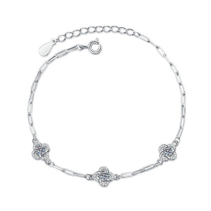 [Azure Tears]TRIPLE-CLOVER MOISSANITE BRACELET