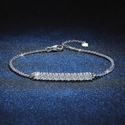 [Azure Tears]SMILING CURVE MOISSANITE BRACELET