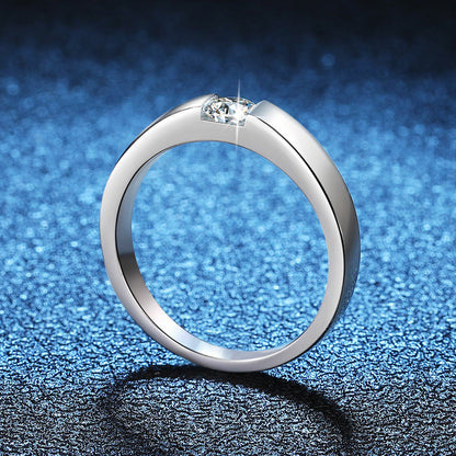 [Azure Tears]SLEEK MINIMALIST COUPLE'S MOISSANITE RING