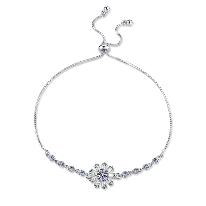 [Azure Tears]RADIANT ICY CRYSTAL SUNFLOWER MOISSANITE BRACELET