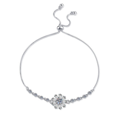 [Azure Tears]RADIANT ICY CRYSTAL SUNFLOWER MOISSANITE BRACELET