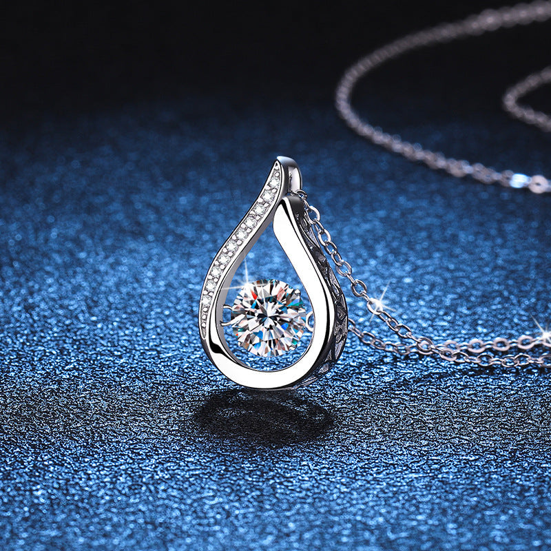 [Azure Tears]DANCING WATER DROP MOISSANITE NECKLACE
